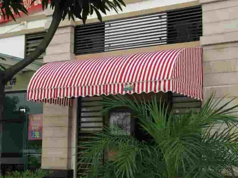 The parts used in the construction of shop awnings